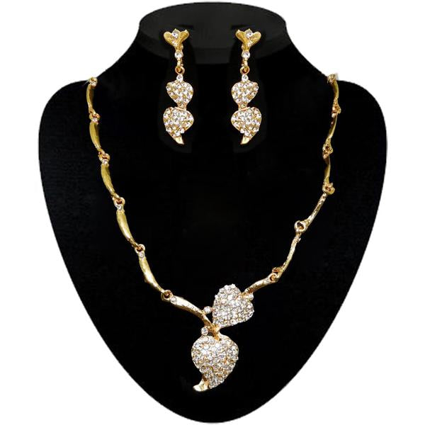 Kriaa Gold Plated Austrian Stone Necklace Set - 2105503