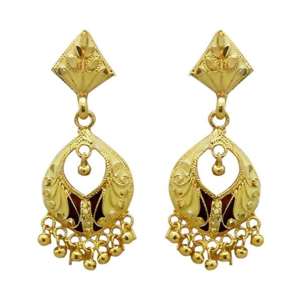 Kriaa Maroon Meenakari Gold Plated Dangler Earring - 1311703