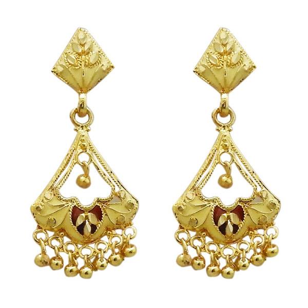 Kriaa Gold Plated Maroon Meenakari Dangler Earring - 1311704