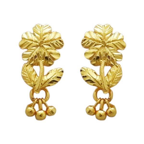 Kriaa Zinc Alloy Floral Design Gold Plated Dangler Earring - 1311723