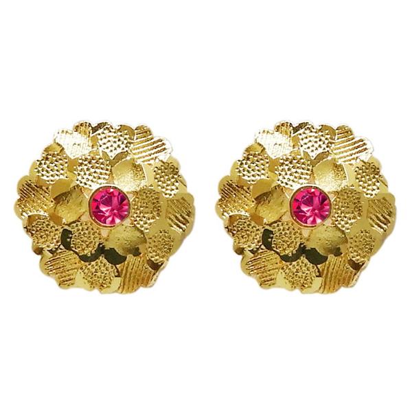 Kriaa Pink Austrian Stone Gold Plated Stud Earring - 1311744