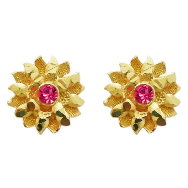 Kriaa Pink Austrian Stone Gold Plated Stud Earring - 1311746