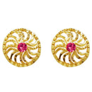 Kriaa Gold Plated Pink Austrian Stone Stud Earring - 1311747