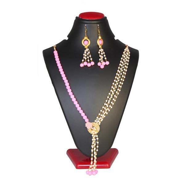 Kriaa Zinc Alloy Beads Gold Plated Necklace Set - 2800321J