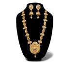 Kriaa Gold Plated Brown Austrian Stone Haram Necklace Set - 1110201B