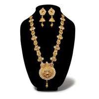 Kriaa Brown Austrian Stone Haram Necklace Set - 1110203B