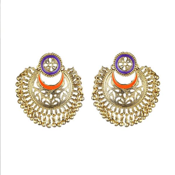 Kriaa Meenakari Gold Plated Afghani Earrings