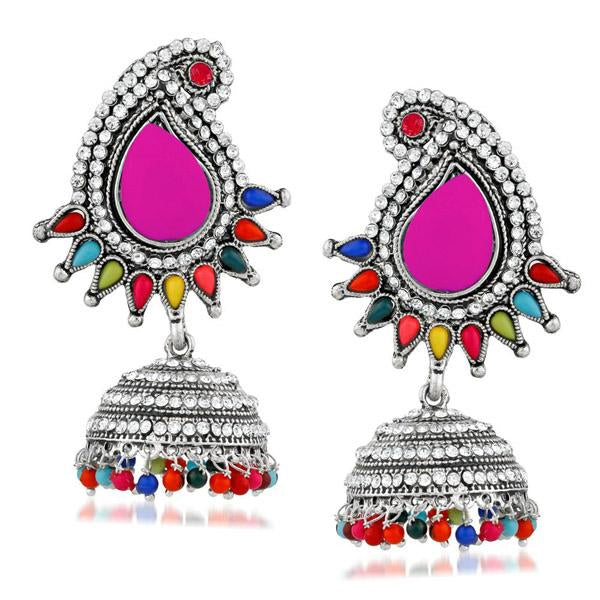 Kriaa Multi Pota And Austrian Stone Jhumki Earrings - 1311506B