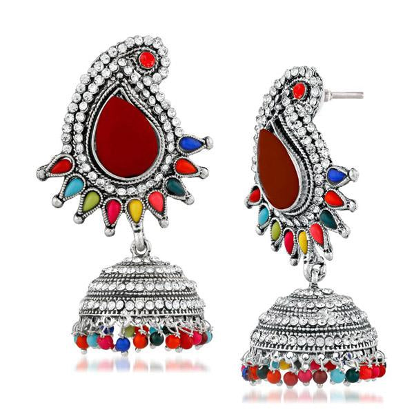 Kriaa Multi Pota And Austrian Stone Jhumki Earrings - 1311506F