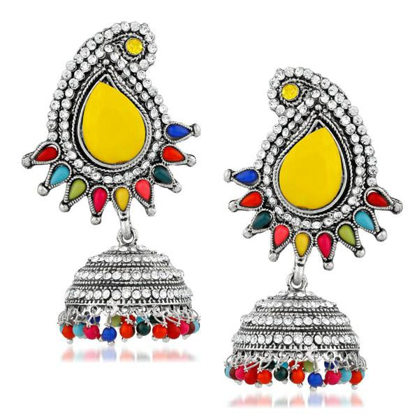 Kriaa Multi Pota And Austrian Stone Jhumki Earrings - 1311506G