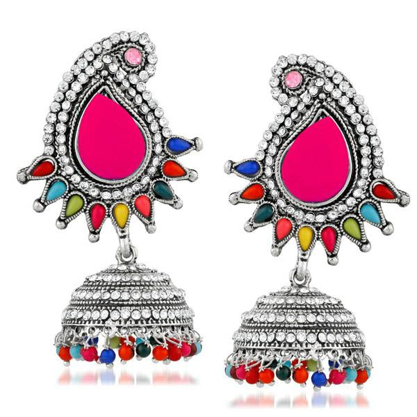 Kriaa Multi Pota And Austrian Stone Jhumki Earrings - 1311506H