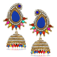 Kriaa Multi Pota And Austrian Stone Jhumki Earrings - 1311507H