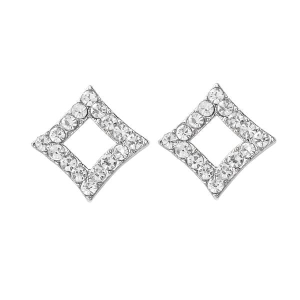 Kriaa Silver Plated Austrian Assorted Stone Stud Earrings - 1310703B