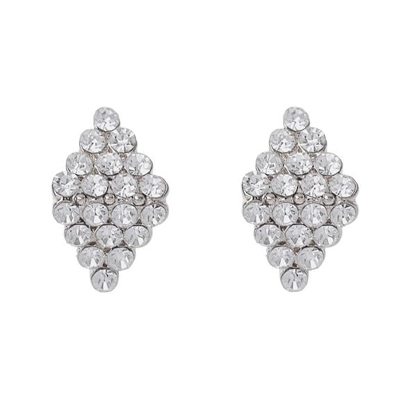 Kriaa Silver Plated Austrian Assorted Stone Stud Earrings - 1310704B