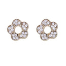 Kriaa Gold Plated Floral Shape Austrian Assorted Stone Stud Earrings - 1310706A