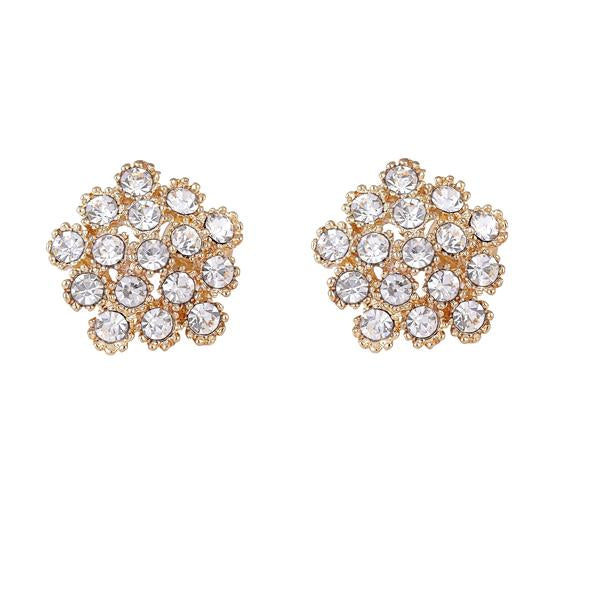 Kriaa Gold Plated Austrian Stone Assorted Stud Earrings - 1310708A