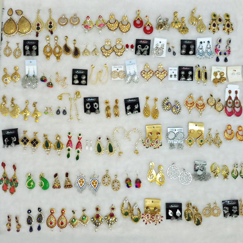 Pack of 100 Assorted earrings starter pack for Wholesaler at just Rs.5500/-