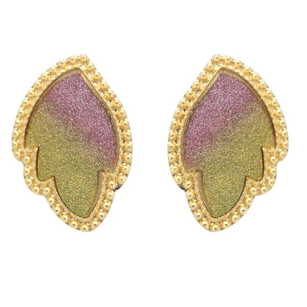 The99Jewel Multicolor Gold Plated Stud Earrings - 1301141