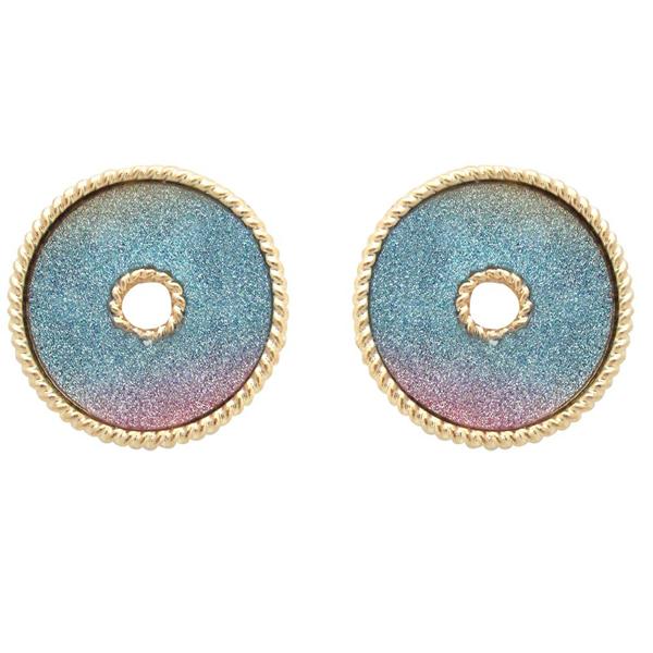 The99Jewel Multicolor Gold Plated Stud Earrings - 1301144