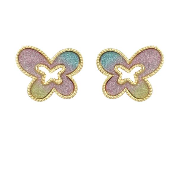 The99Jewel Multicolor Gold Plated Stud Earrings - 1301145