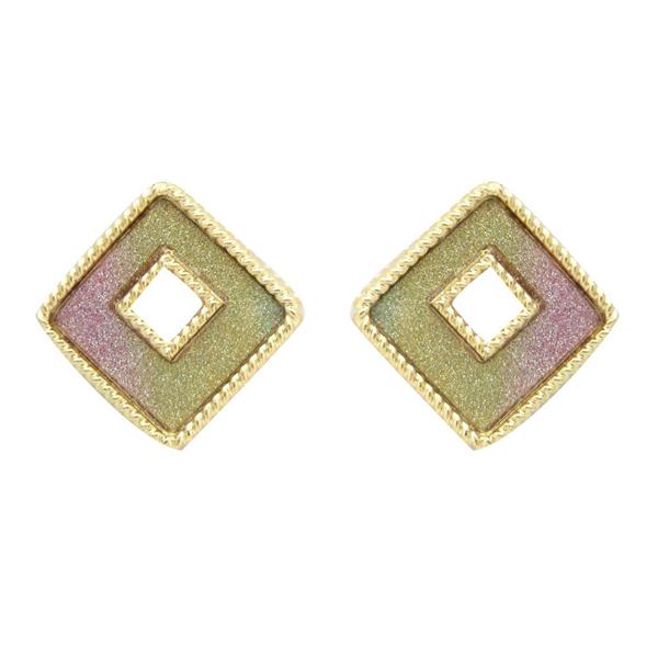 The99Jewel Multicolor Gold Plated Stud Earrings - 1301146