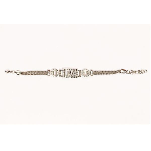 Urthn Austrian Stone Love Silver Plated Bracelet - 1400513