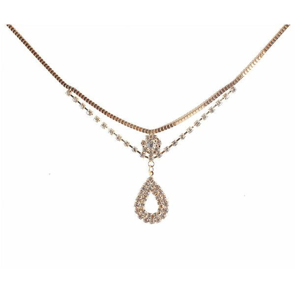 Urthn White Austrian Stone Rose Gold Plated Necklaces - 1102418
