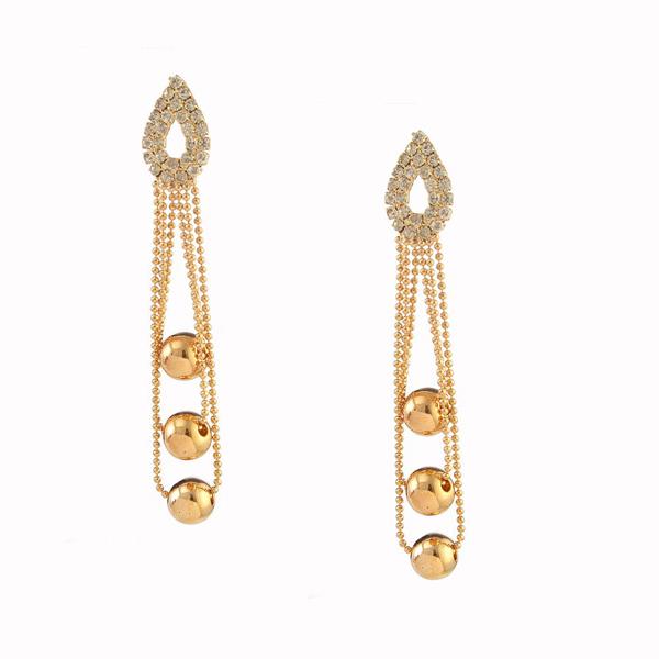 Urthn Austrian Stone Rose Gold Plated Dangler Earrings - 1301158