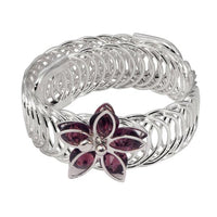 Urthn Purple Austrian Stone Silver Plated floral Adjustable kada - 1402106E