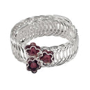 Urthn Silver Plated Austrian Stone floral Adjustable kada - 1402107C