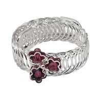 Urthn Silver Plated Austrian Stone floral Adjustable kada - 1402107C