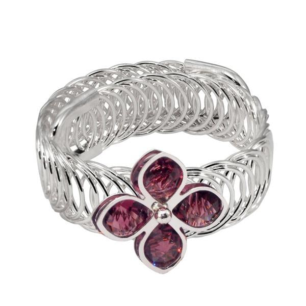 Urthn Purple Austrian Stone Silver Plated Adjustable kada - 1402108A