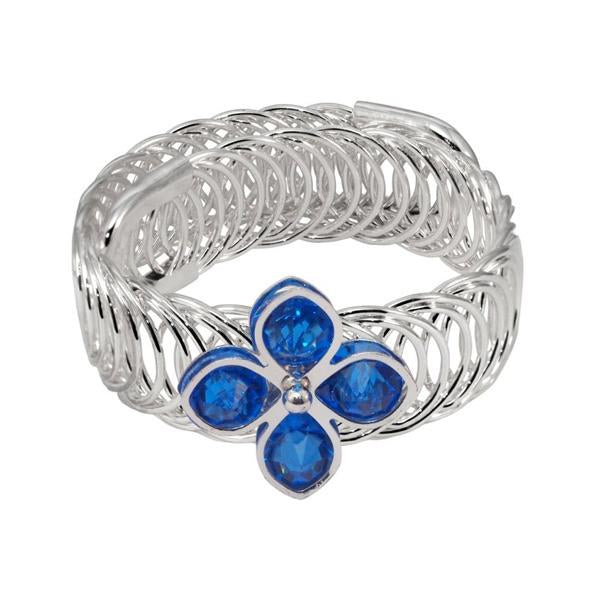 Urthn Blue Austrian Stone Silver Plated Adjustable kada - 1402108B