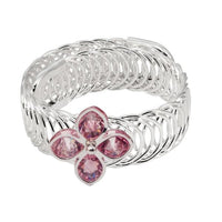 Urthn Pink Austrian Stone Silver Plated Adjustable kada - 1402108D