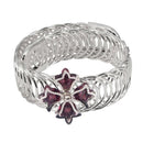 Urthn Silver Plated Purple Austrian Stone Adjustable kada - 1402109A