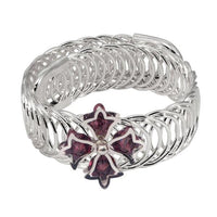 Urthn Silver Plated Purple Austrian Stone Adjustable kada - 1402109A