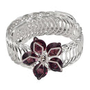 Urthn Purple Austrian Stone Silver Plated floral Adjustable kada - 1402110A