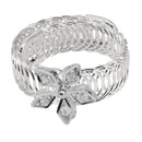 Urthn White Austrian Stone Silver Plated floral Adjustable kada - 1402110B