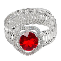 Urthn Red Austrian Stone Silver Plated Adjustable kada - 1402113B