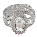 Urthn White Stone Silver Plated Adjustable kada - 1402114A