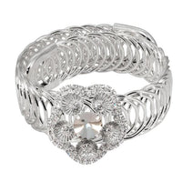 Urthn Silver Plated White Austrian Stone Adjustable kada - 1402115A