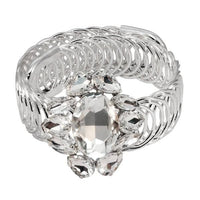 Urthn White Austrian Stone Pear Shape Adjustable kada - 1402117A