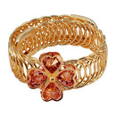 Urthn Pink Austrian Stone Gold Plated Floral Adjustable Kada - 1402101E