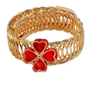 Urthn Gold Plated Red Austrian Stone Adjustable Kada - 1402101F