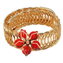 Urthn Gold Plated Red Austrian Stone Adjustable Kada - 1402102B
