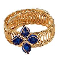 Urthn Gold Plated Blue Austrian Stone Adjustable Kada - 1402102C