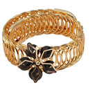 Urthn Gold Plated Black Austrian Stone Adjustable Kada - 1402102F