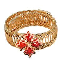 Urthn Red Austrian Stone Gold Plated Adjustable Kada - 1402103D