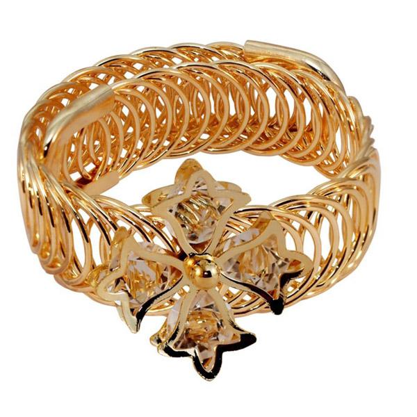 Urthn White Austrian Stone Gold Plated Adjustable Kada - 1402103F