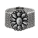 Urthn Turquoise Texture Stone Rhodium Magnetic Bracelet - 1402406B